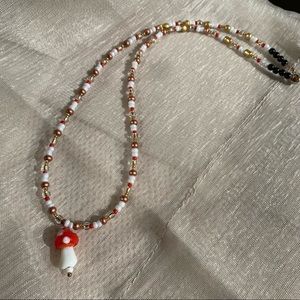 Baby Mushroom Beaded Necklace